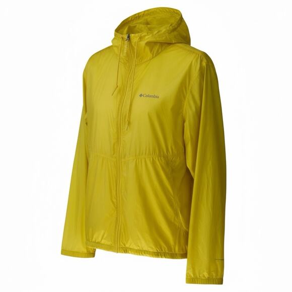 Columbia Womens Omni Heat Windbreaker Yellow Nylon Jacket Outdoors Hiking Large - Picture 1 of 7